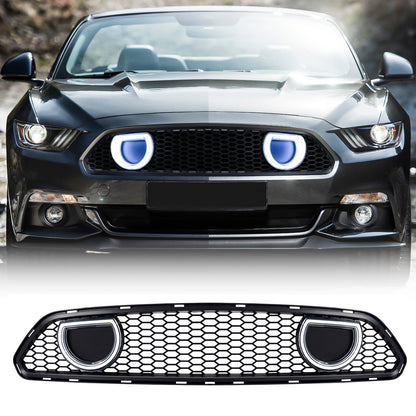 American Modified Mach 1 Style Upper Grille With LED DRL And Turn Signal - Matte Black - AMFMCA00615
