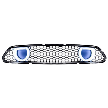 American Modified Mach 1 Style Upper Grille With LED DRL And Turn Signal - Glossy Black - AMFMCA00617