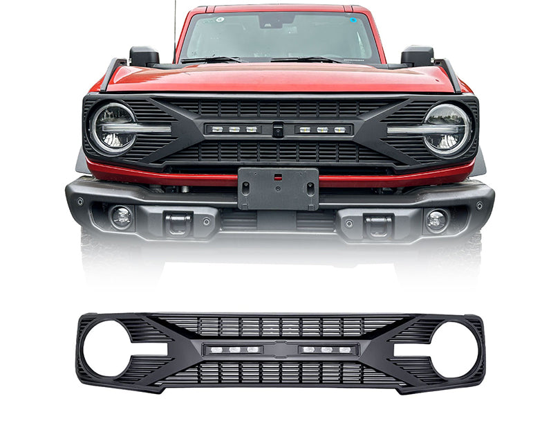 American Modified Tomahawk Grille With Off-Road Lights - Matte Black - AMFMEA00105