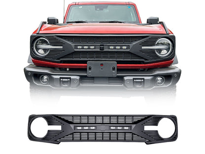 American Modified Tomahawk Grille With Off-Road Lights - Matte Black - AMFMEA00105
