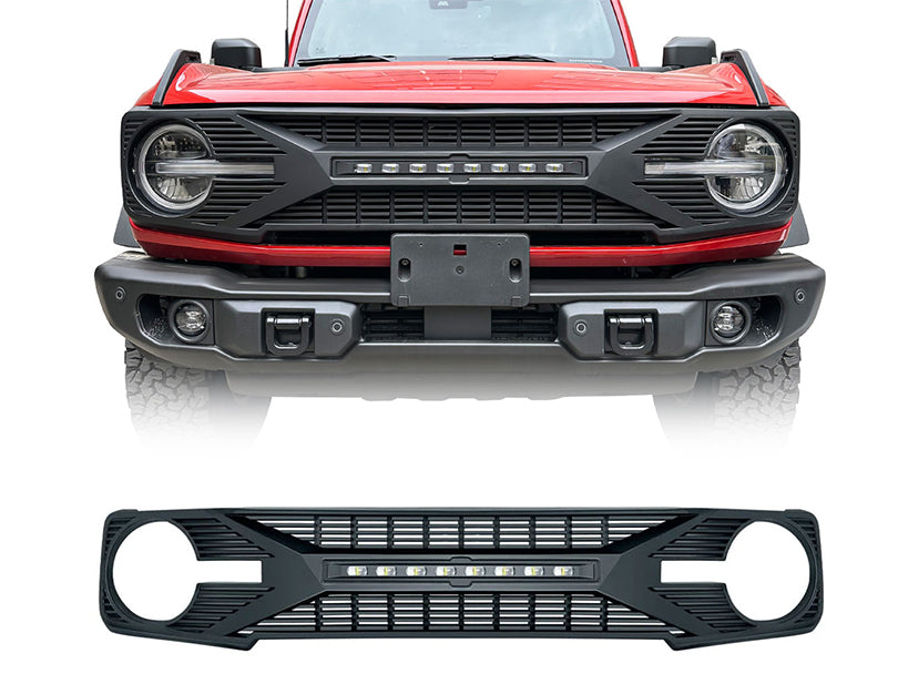 American Modified Tomahawk Grille With Off-Road Lights - Matte Black - AMFMEA00106