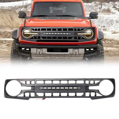 American Modified Armor Grille With LED Off-Road Lights - Matte Black - AMFMEA00107