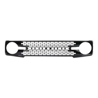 American Modified High Configuration Style Grille W/ A To Z DIY Letters - Glossy Black - AMFMEA00111