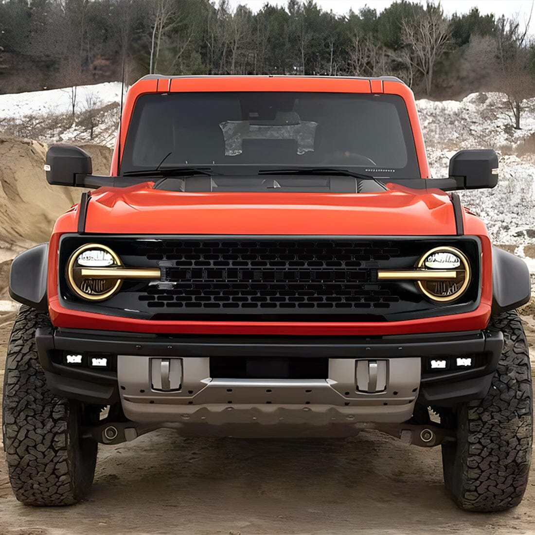 American Modified High Configuration Style Grille W/ A To Z DIY Letters - Glossy Black - AMFMEA00111