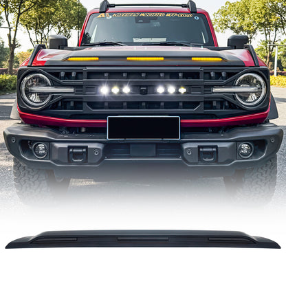American Modified Front Hood Protector Stone Guard W/ Amber LED Lights - AMFMEA00202