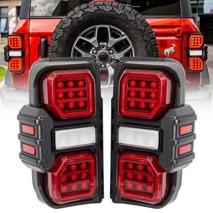 American Modified Raptor Style LED Tail Lights; Black Housing; Red Lens - AMFMEC00202