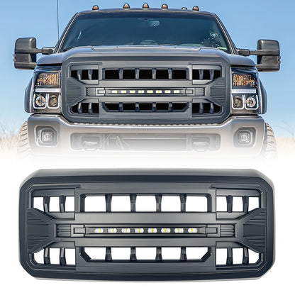American Modified Armor Grille With LED Off-Road Lights - Matte Black - AMFMFA00105