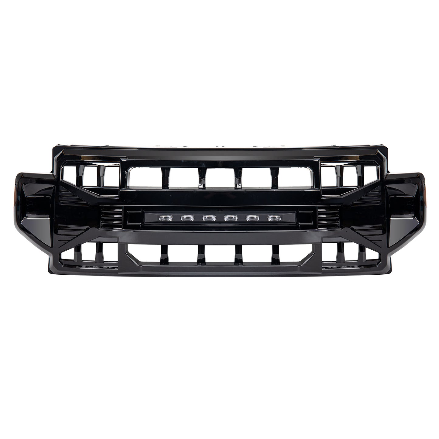 American Modified Armor Grille W/ Off-Road Lights Glossy Black - AMFMFA00120