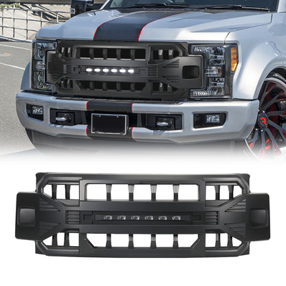 American Modified Armor Grille With LED Off-Road Lights - Matte Black - AMFMFA00121