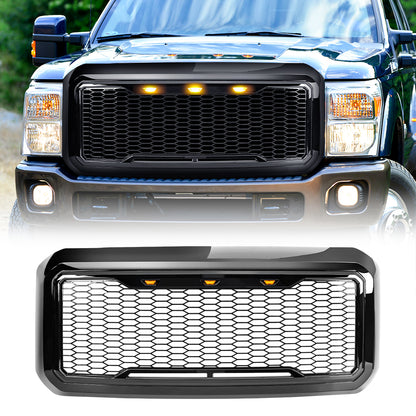 American Modified Raptor Style Mesh Grille With Amber Lights - AMFMFA00125