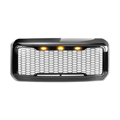 American Modified Raptor Style Mesh Grille With Amber Lights - AMFMFA00125