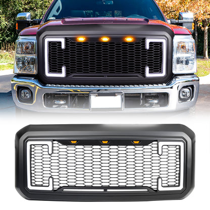 American Modified Raptor Style Mesh Grille With Amber Lights DRL And Signal Lights - AMFMFA00128