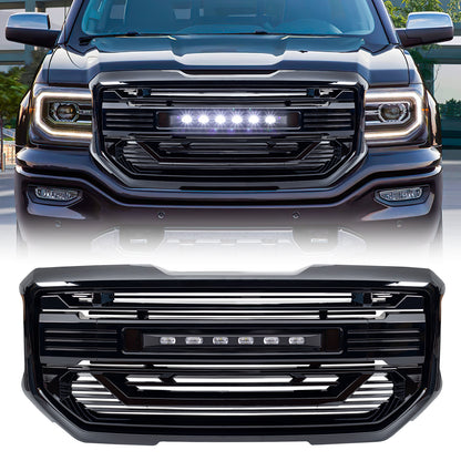 American Modified Armor Grille With Off-Road Lights - Glossy Black - AMGMAA00102