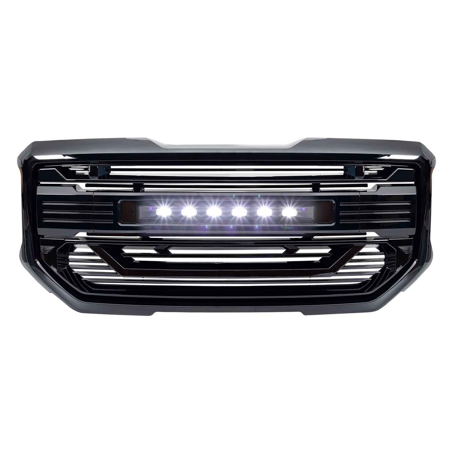 American Modified Armor Grille With Off-Road Lights - Glossy Black - AMGMAA00102