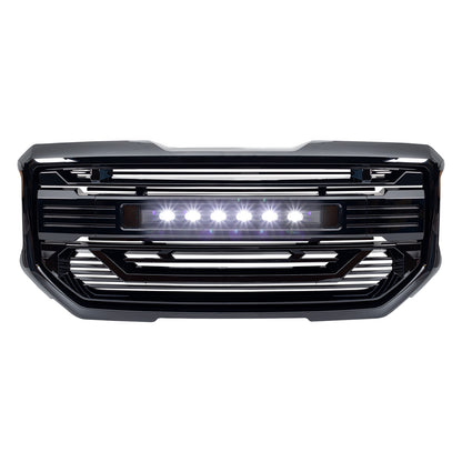 American Modified Armor Grille With Off-Road Lights - Glossy Black - AMGMAA00102