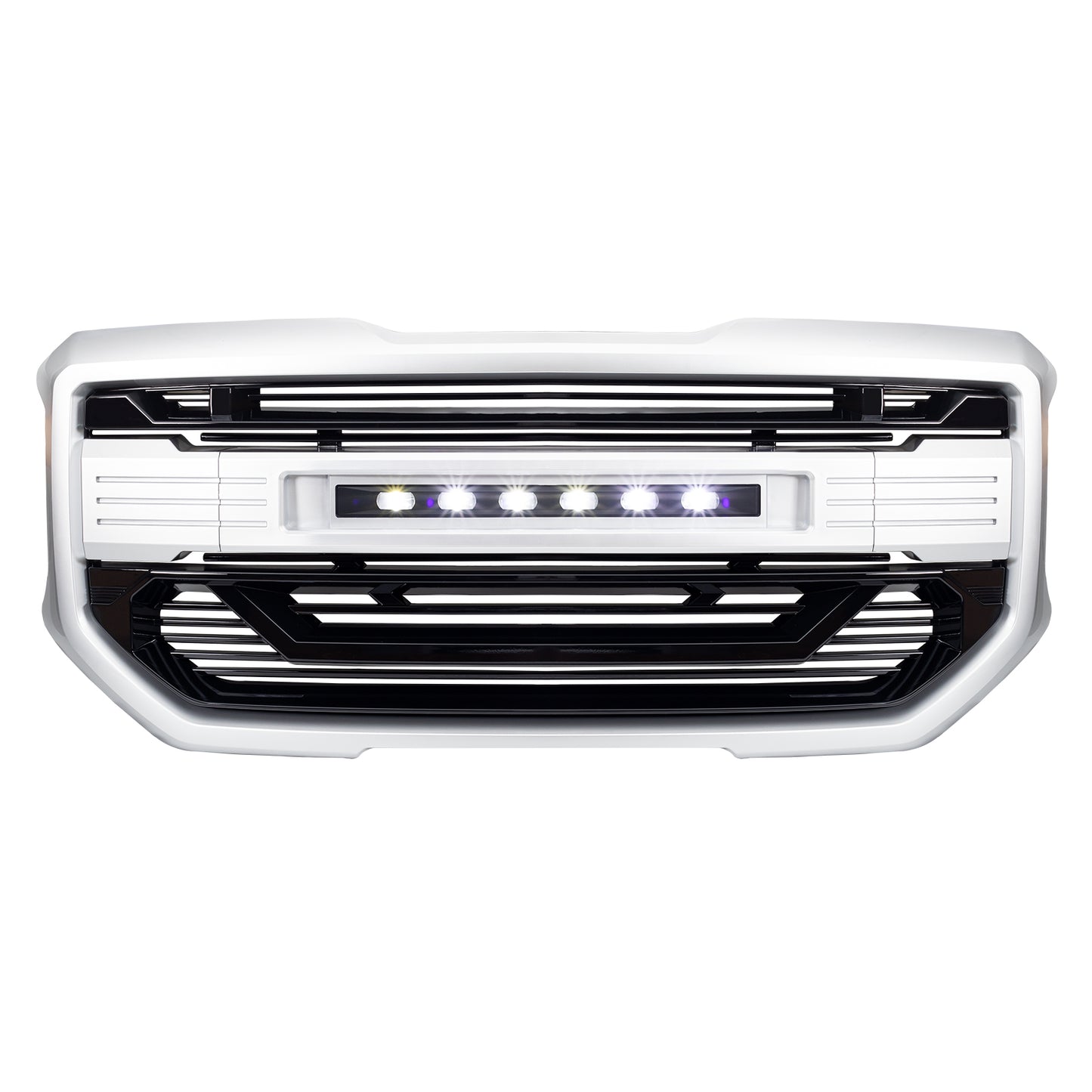 American Modified Armor Grille With Off-Road Lights - Black And Silver - AMGMAA00103