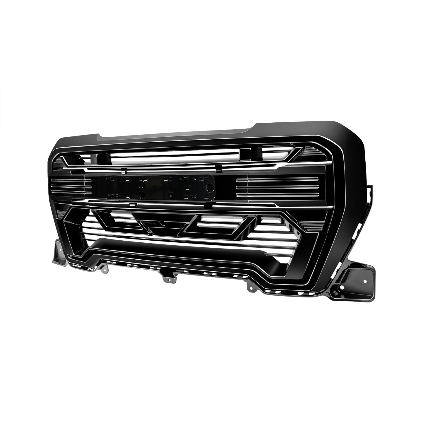 American Modified Armor Grille W/ Emblem Base Outside Surround And Front Camera Bracket Glossy Black - AMGMAA00111