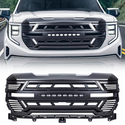 American Modified Armor Grille W/ Off-Road Lights DRL & Camera Bracket - Matte Black - AMGMAA00126