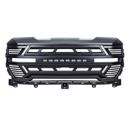 American Modified Armor Grille W/ Off-Road Lights DRL & Camera Bracket - Matte Black - AMGMAA00126