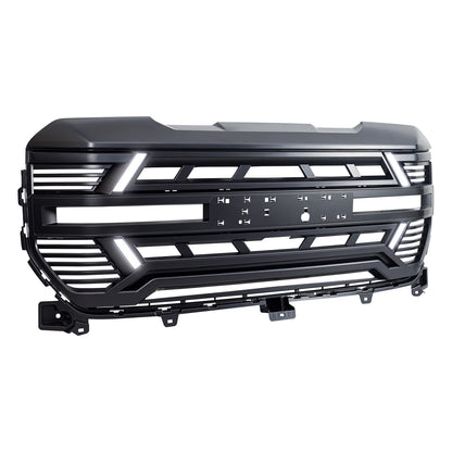 American Modified Armor Grille W/ DRL Camera Bracket & OEM Emblem Hole - Matte Black - AMGMAA00127
