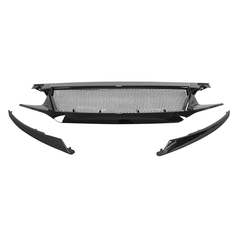 American Modified Sports Grille W/ Steel Mesh Glossy Black - AMHMAA00105