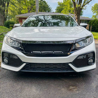 American Modified Sports Grille W/ Steel Mesh Glossy Black - AMHMAA00105