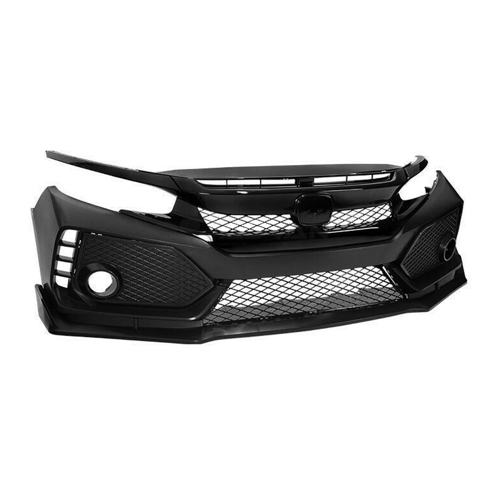American Modified Type R Style Conversion Front Bumper W/ Grille Matte Black - AMHMAA01119