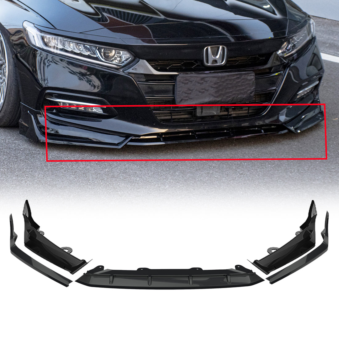 American Modified Aerodynamic Front Lip Spoiler Black - AMHMBA00203