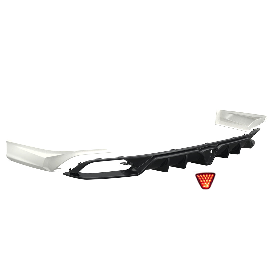 American Modified Rear Bumper Diffuser Lip W/ LED Light White - AMHMBA00204