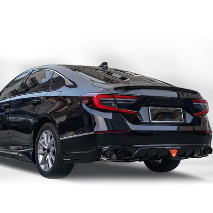 American Modified Rear Bumper Diffuser Lip W/ LED Light Black - AMHMBA00206