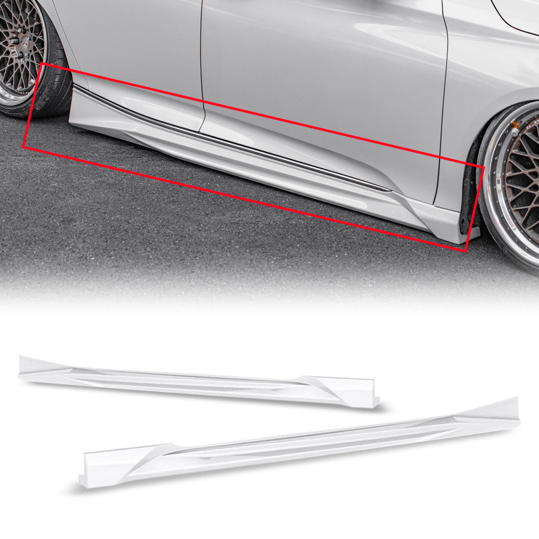 American Modified Aerodynamic Side Skirt White - AMHMBA00401