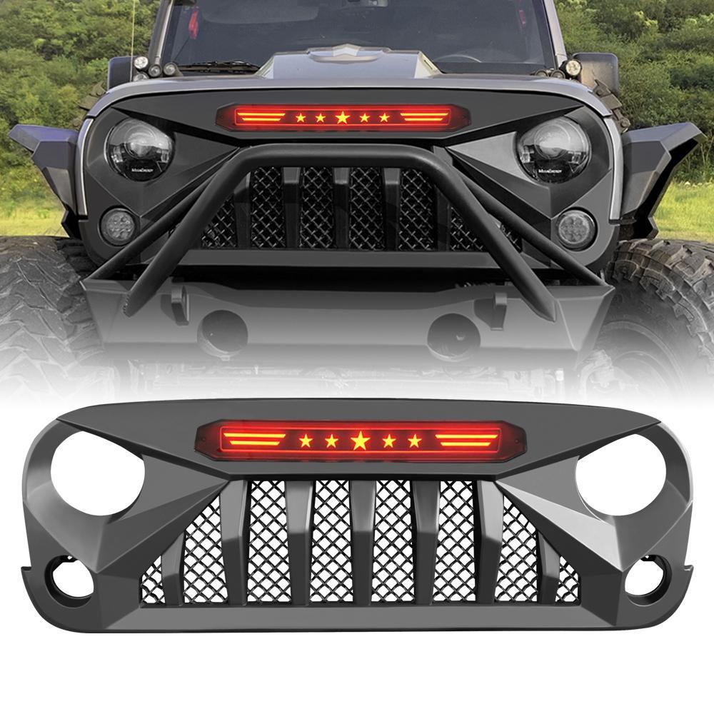 American Modified Gladiator Grille With Red 5 Star Lights Bar - AMJPAA00119