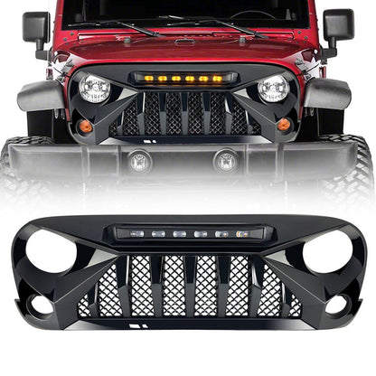 American Modified Gladiator Grille W/ LED Off-Road Lights Glossy Black - AMJPAA00124