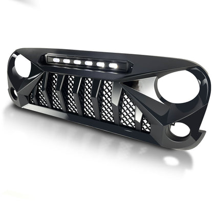 American Modified Gladiator Grille W/ LED Off-Road Lights Glossy Black - AMJPAA00124