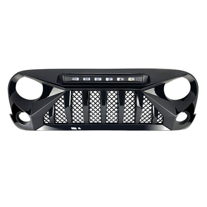 American Modified Gladiator Grille W/ LED Off-Road Lights Glossy Black - AMJPAA00124