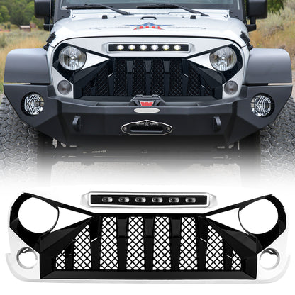 American Modified Gladiator Grille With LED Off-Road Lights - Black And White - AMJPAA00128
