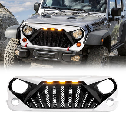American Modified Goliath Grille With LED Amber Lights - Black And White - AMJPAA00130