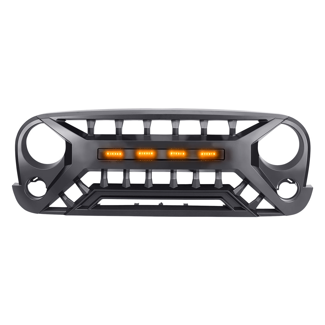 American Modified Armor Grille With Amber Lights - Matte Black - AMJPAA00134