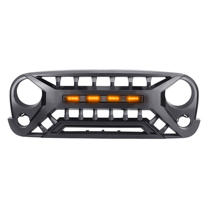 American Modified Armor Grille With Amber Lights - Matte Black - AMJPAA00134