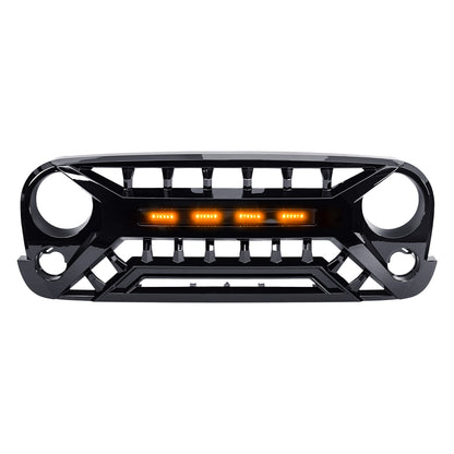 American Modified Armor Grille With Amber Lights - Glossy Black - AMJPAA00137