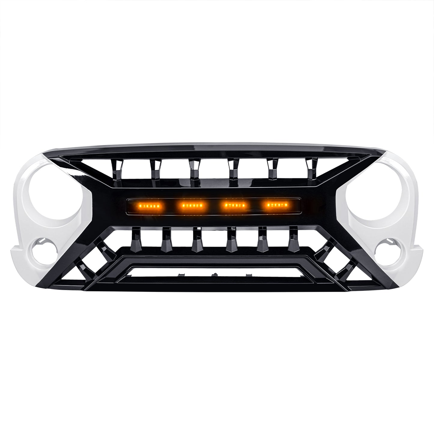 American Modified Armor Grille W/ LED Amber Lights White&Black - AMJPAA00138