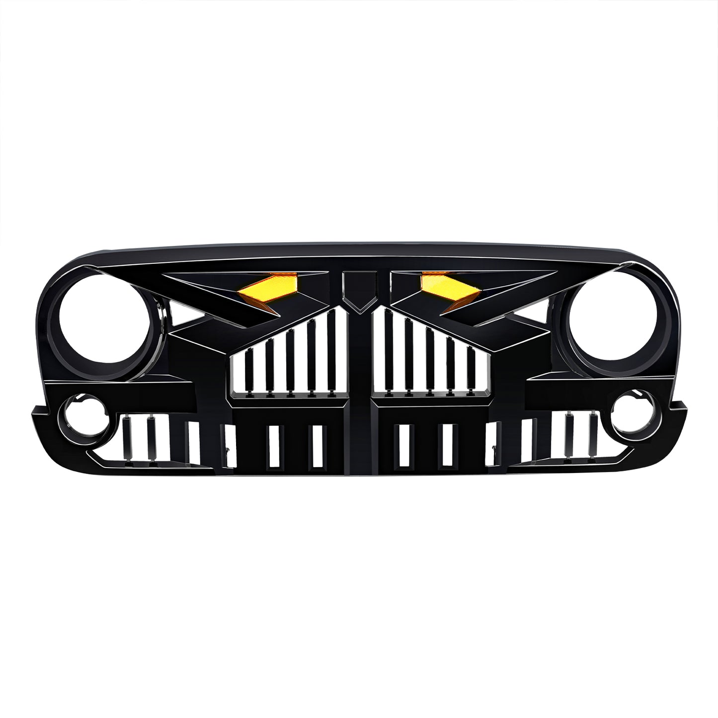 American Modified Empire Grille W/ LED Amber Lights Glossy Black - AMJPAA00140