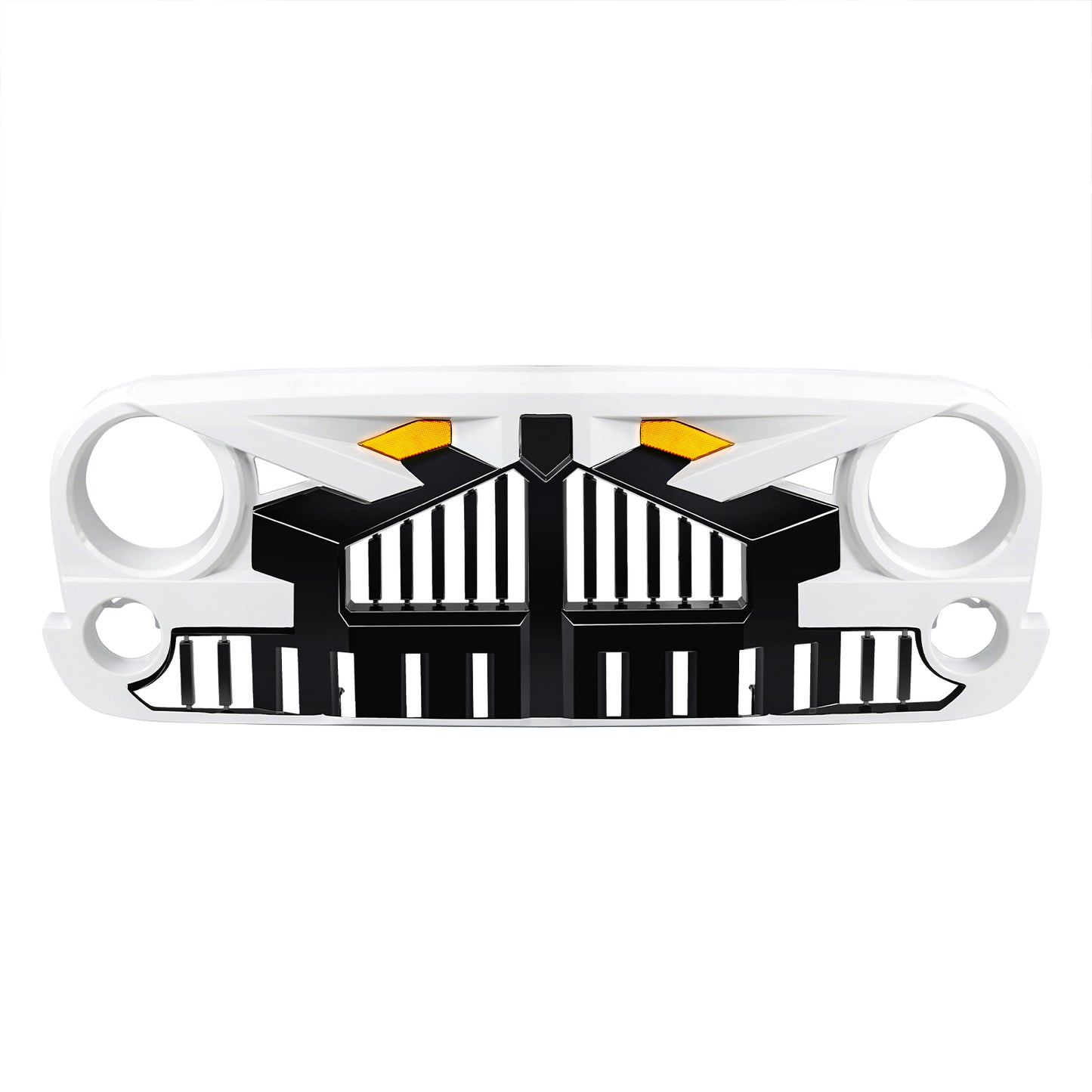 American Modified Empire Grille W/ LED Amber Lights White&Black - AMJPAA00141