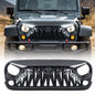 American Modified Shark Grille  W/ LED Eyebrow DRL And Turn Signals - Matte Black - AMJPAA00142
