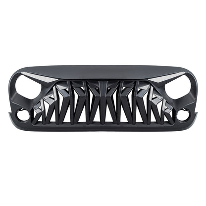 American Modified Shark Grille  W/ LED Eyebrow DRL And Turn Signals - Matte Black - AMJPAA00142