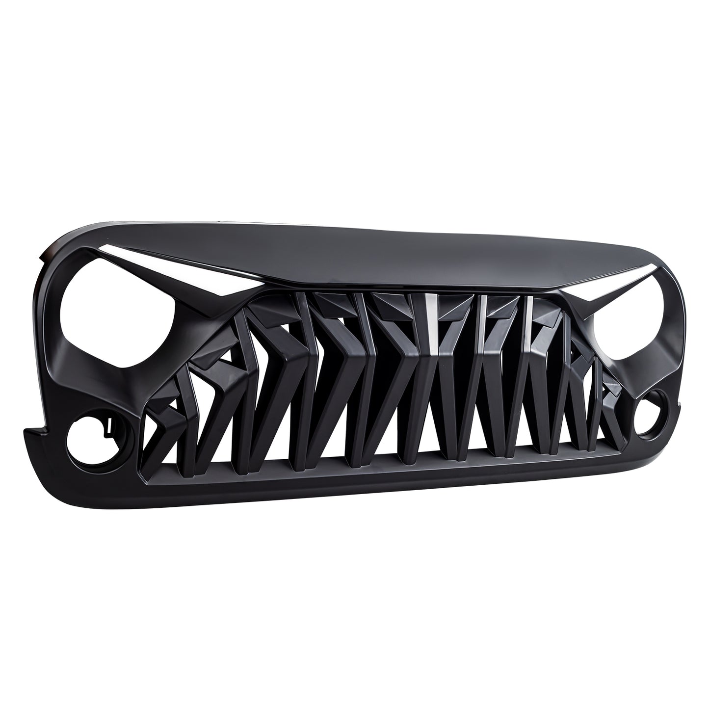 American Modified Shark Grille  W/ LED Eyebrow DRL And Turn Signals - Matte Black - AMJPAA00142