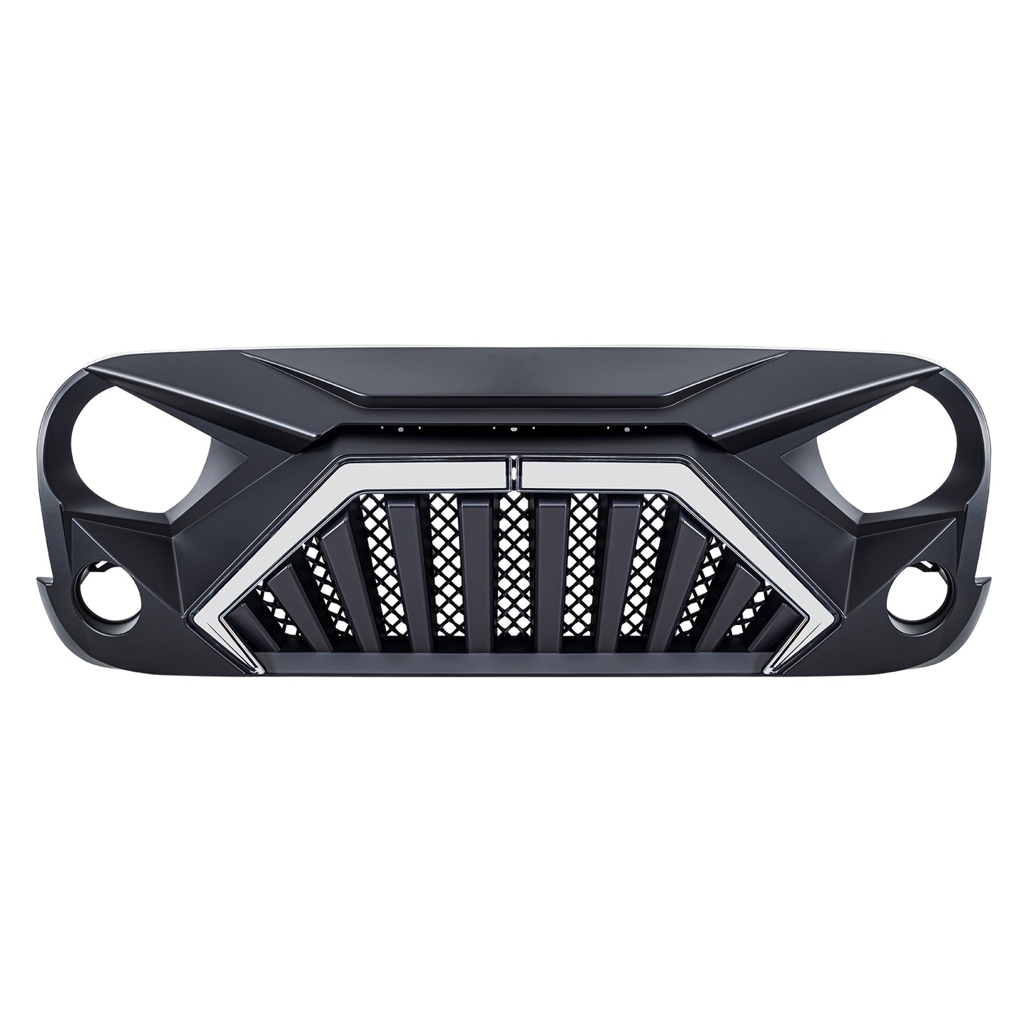 American Modified Goliath Grille W/ LED DRL And Turn Signals - Matte Black - AMJPAA00144