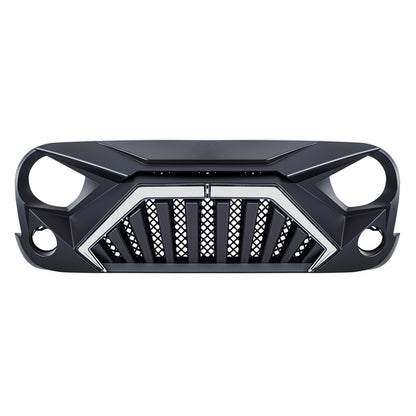 American Modified Goliath Grille W/ LED DRL And Turn Signals - Matte Black - AMJPAA00144