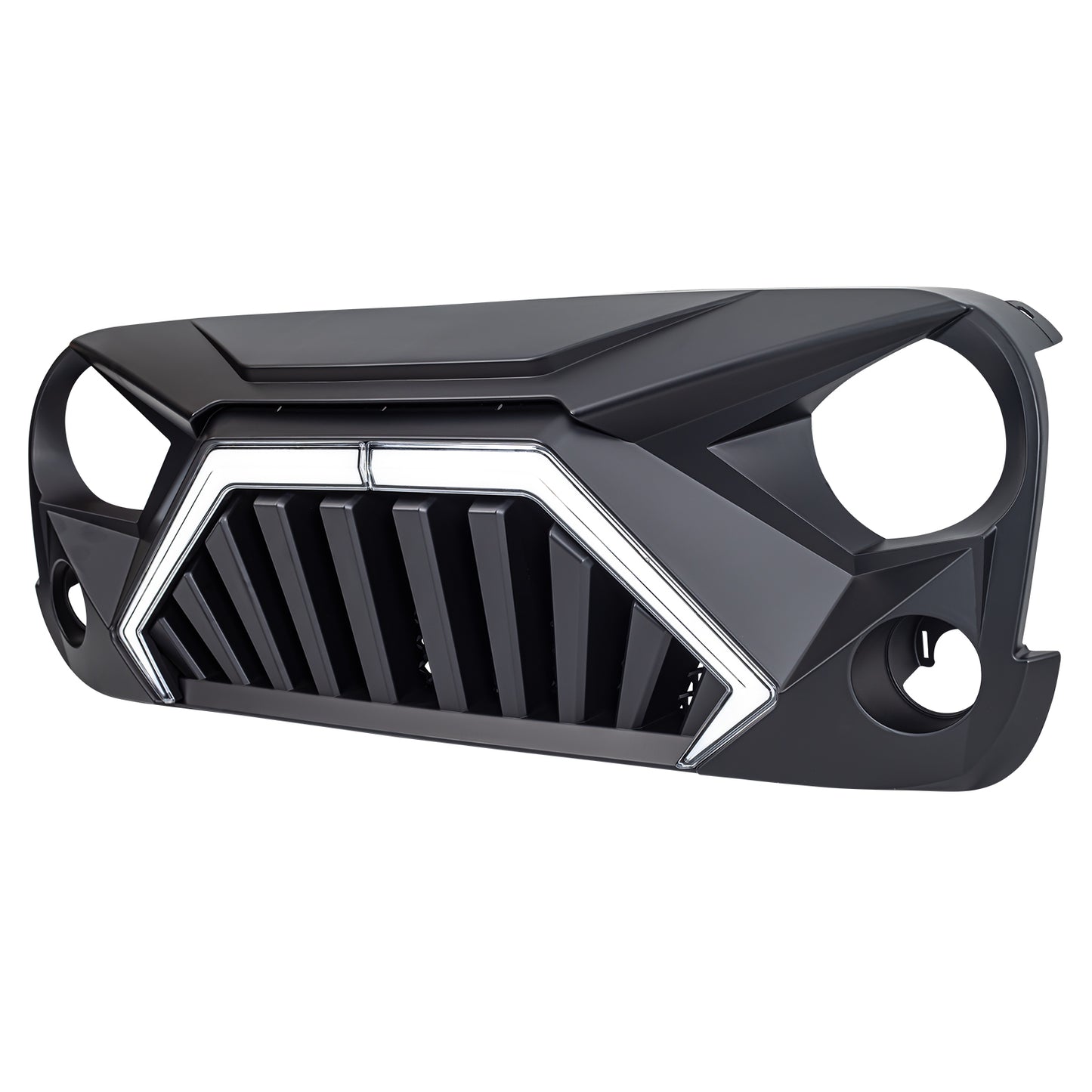 American Modified Goliath Grille W/ LED DRL And Turn Signals - Matte Black - AMJPAA00144