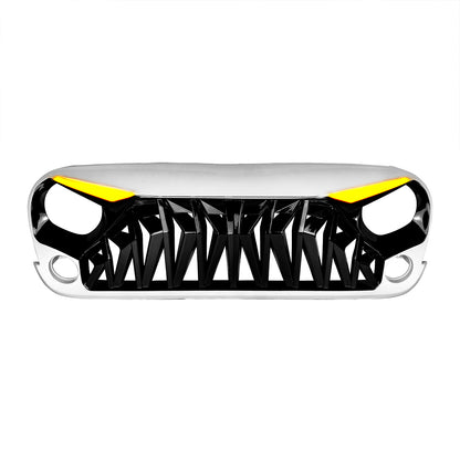 American Modified Shark Grille W/ LED Eyebrow DRL And Turn Signals White & Black - AMJPAA00147